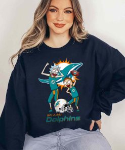 T Sweatshirt Women 5 DSRM20 Rick And Morty Fans Play Football Miami Dolphins