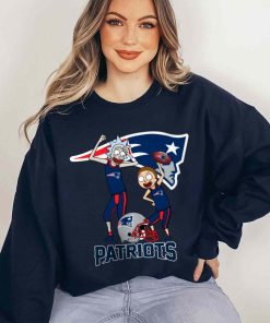 T Sweatshirt Women 5 DSRM22 Rick And Morty Fans Play Football New England Patriots