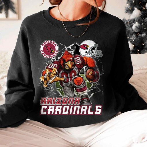 T Sweatshirt Women 6 DSMC0201 Mascot Breaking Through Wall Arizona Cardinals T Shirt