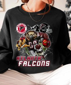 T Sweatshirt Women 6 DSMC0202 Mascot Breaking Through Wall Atlanta Falcons T Shirt