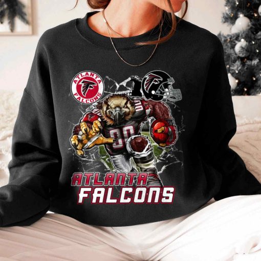 T Sweatshirt Women 6 DSMC0202 Mascot Breaking Through Wall Atlanta Falcons T Shirt