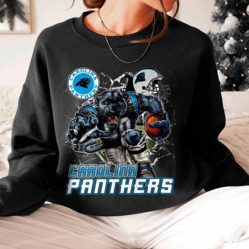 T Sweatshirt Women 6 DSMC0205 Mascot Breaking Through Wall Carolina Panthers T Shirt
