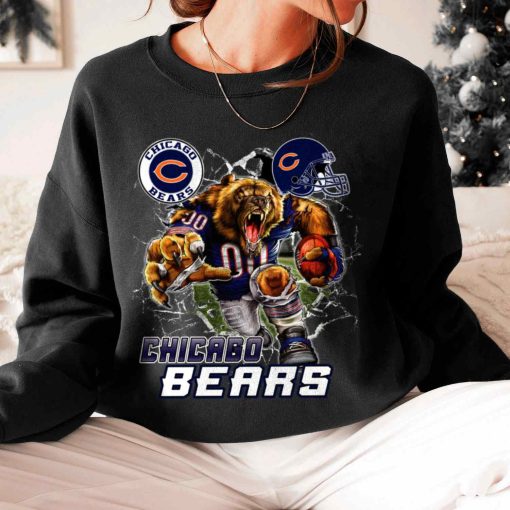 T Sweatshirt Women 6 DSMC0206 Mascot Breaking Through Wall Chicago Bears T Shirt