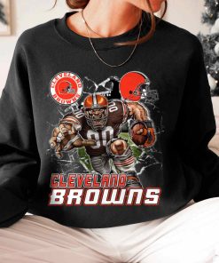 T Sweatshirt Women 6 DSMC0208 Mascot Breaking Through Wall Cleveland Browns T Shirt