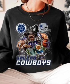 T Sweatshirt Women 6 DSMC0209 Mascot Breaking Through Wall Dallas Cowboys T Shirt