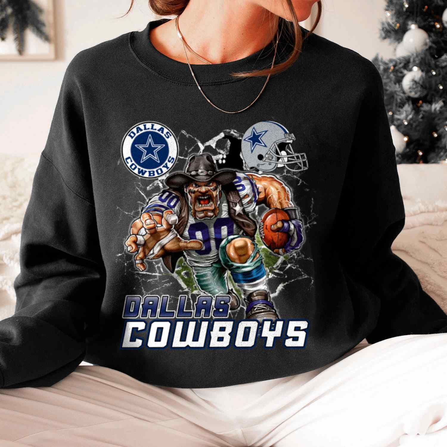 Mascot Breaking Through Wall Dallas Cowboys T-Shirt