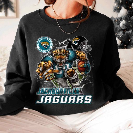 T Sweatshirt Women 6 DSMC0215 Mascot Breaking Through Wall Jacksonville Jaguars T Shirt