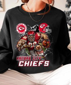 T Sweatshirt Women 6 DSMC0216 Mascot Breaking Through Wall Kansas City Chiefs T Shirt