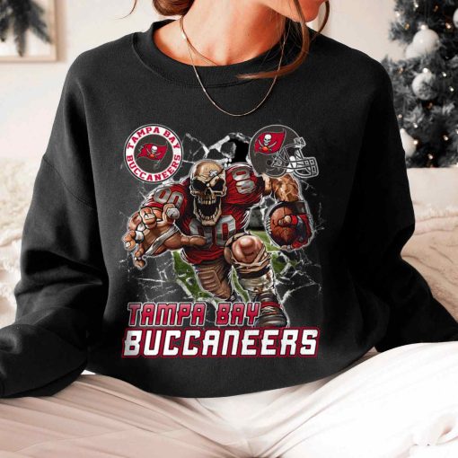 T Sweatshirt Women 6 DSMC0229 Mascot Breaking Through Wall Tampa Bay Buccaneers T Shirt