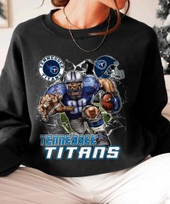 T Sweatshirt Women 6 DSMC0230 Mascot Breaking Through Wall Tennessee Titans T Shirt