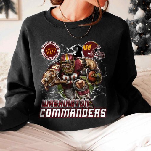 T Sweatshirt Women 6 DSMC0231 Mascot Breaking Through Wall Washington Commanders T Shirt