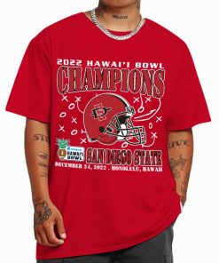 T VShirt Men 0 Red SAN DIEGO STATE December 24th 2022 Hawai i Bowl Champions Honolulu T Shirt
