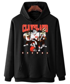 W Hoodie Hanging DSLT08 Cleveland Browns Bugs Bunny And Taz Player T Shirt