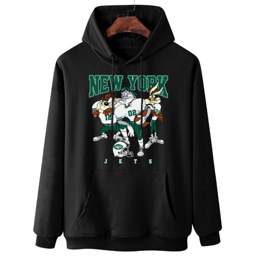 W Hoodie Hanging DSLT25 New York Jets Bugs Bunny And Taz Player T Shirt