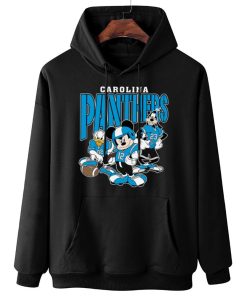 W Hoodie Hanging DSMK05 Carolina Panthers Mickey Donald Duck And Goofy Football Team T Shirt