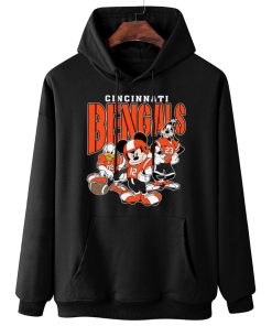 W Hoodie Hanging DSMK07 Cincinnati Bengals Mickey Donald Duck And Goofy Football Team T Shirt
