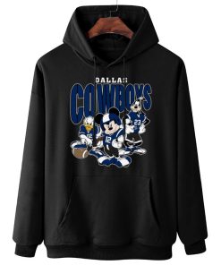 W Hoodie Hanging DSMK09 Dallas Cowboys Mickey Donald Duck And Goofy Football Team T Shirt