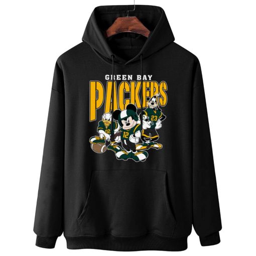 W Hoodie Hanging DSMK12 Green Bay Packers Mickey Donald Duck And Goofy Football Team T Shirt