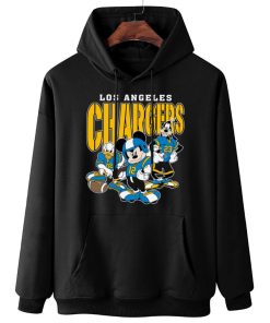 W Hoodie Hanging DSMK18 Los Angeles Chargers Mickey Donald Duck And Goofy Football Team T Shirt 1