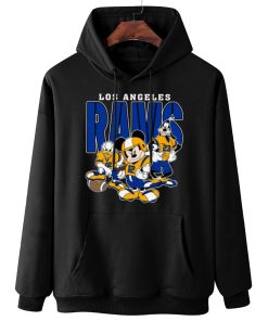 W Hoodie Hanging DSMK19 Los Angeles Rams Mickey Donald Duck And Goofy Football Team T Shirt