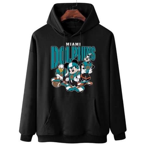 W Hoodie Hanging DSMK20 Miami Dolphins Mickey Donald Duck And Goofy Football Team T Shirt