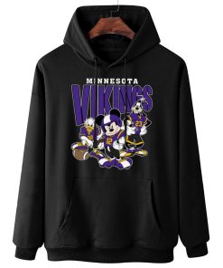 W Hoodie Hanging DSMK21 Minnesota Vikings Mickey Donald Duck And Goofy Football Team T Shirt