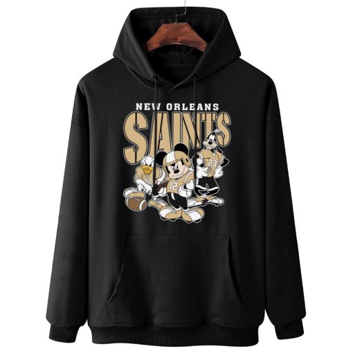 W Hoodie Hanging DSMK23 New Orleans Saints Mickey Donald Duck And Goofy Football Team T Shirt