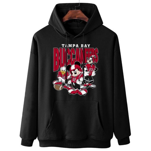 W Hoodie Hanging DSMK30 Tampa Bay Buccaneers Mickey Donald Duck And Goofy Football Team T Shirt