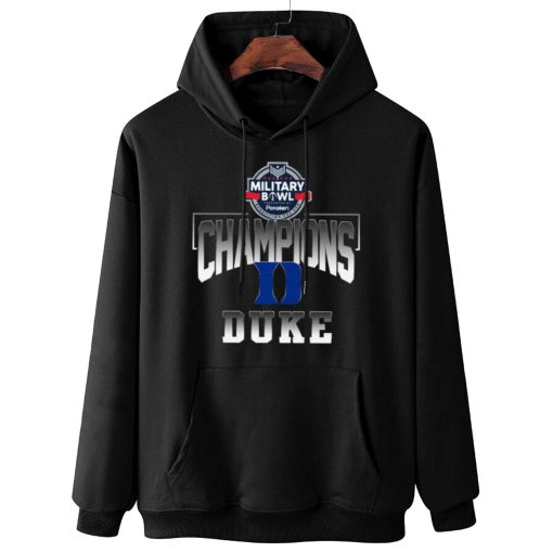 W Hoodie Hanging Duke Blue Devils Military Bowl Champions T Shirt