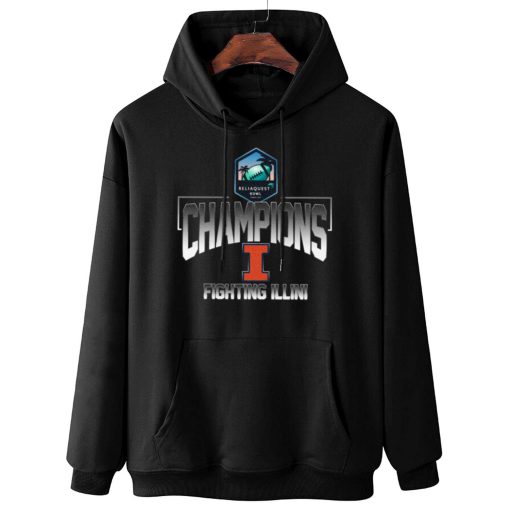 W Hoodie Hanging Fighting Illini ReliaQuest Bowl Champions T Shirt