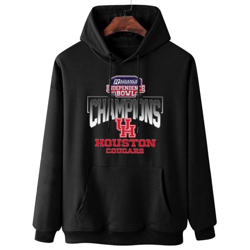 W Hoodie Hanging Houston Cougars Independence Bowl Champions T Shirt