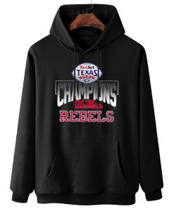 W Hoodie Hanging Ole Miss Rebels Taxact Texas Bowl Champions T Shirt