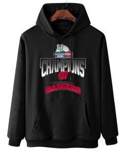 W Hoodie Hanging Wisconsin Badgers Guaranteed Rate Bowl Champions T Shirt