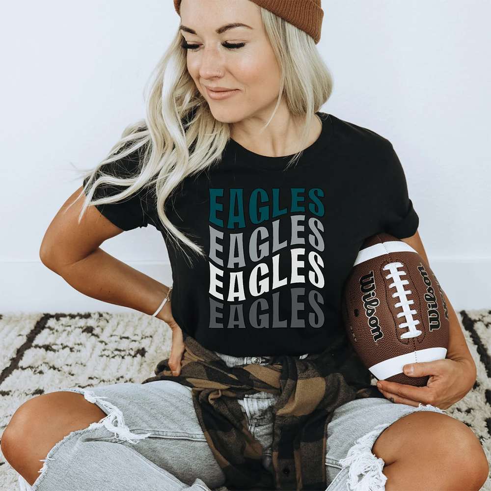 Eagle Repeat Text Retro Philadelphia Eagles T-Shirt