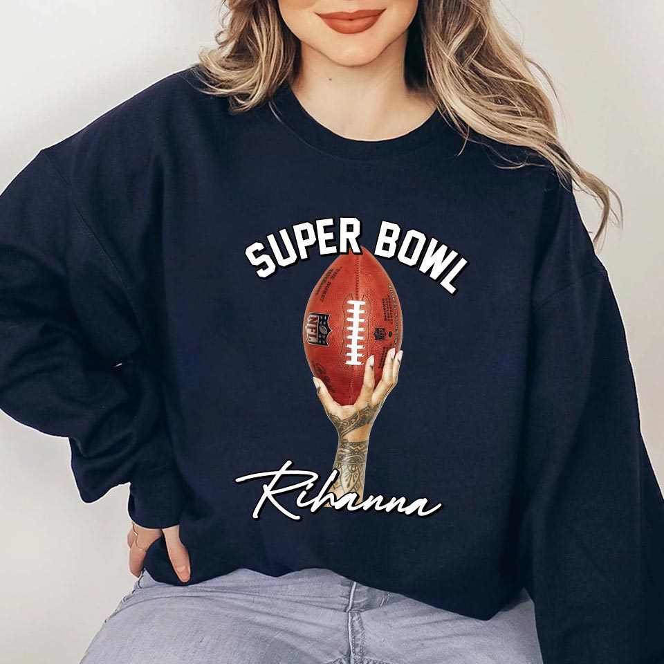 Super Bowl LVII Rihanna Halftime Show Hand Take Duke Crewneck T-Shirt