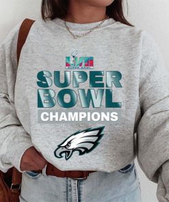 T SW W1 Philadelphia Eagles Champions Super Bowl LVII 2023 Crewneck Sweatshirt