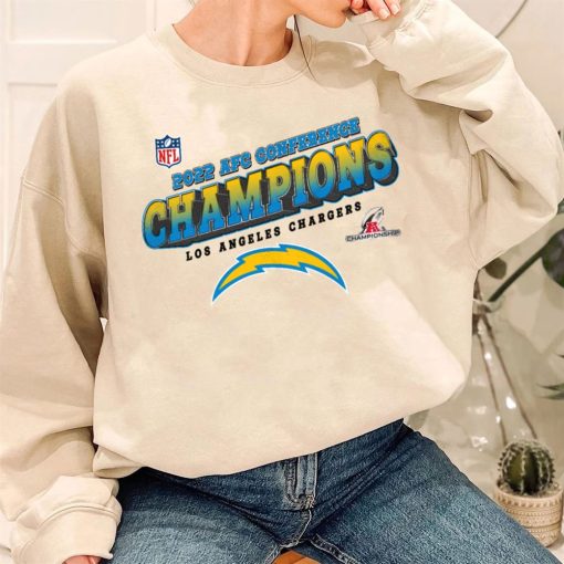 T SW W3 AFC25 Los Angeles Chargers Team 2022 AFC Conference Champions T Shirt