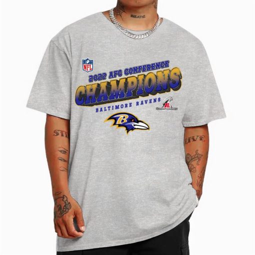 T Shirt Color AFC21 Baltimore Ravens Team 2022 AFC Conference Champions T Shirt