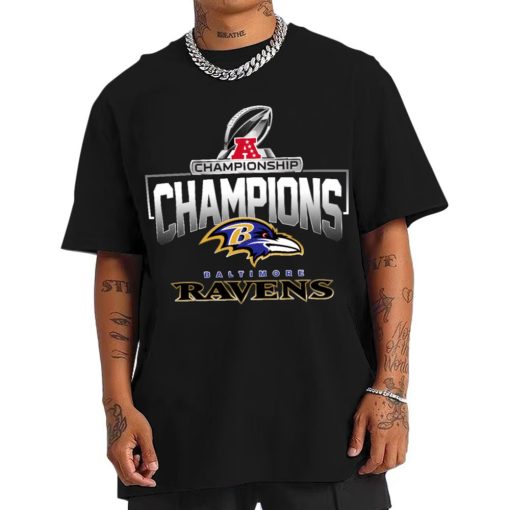 T Shirt Men AFC04 Baltimore Ravens AFC Championship Champions 2022 2023 T Shirt