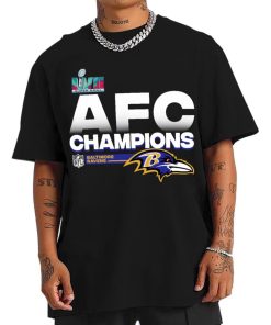 T Shirt Men AFC06 Baltimore Ravens AFC Champions LVII 2022 T Shirt