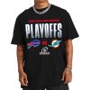 T Shirt Men Buffalo Bills vs Miami Dolphins Playoffs NFL Super Wild Card Weekend T Shirt