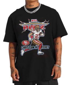 T Shirt Men Christian McCaffrey San Francisco 49ers NFL Blitz T Shirt