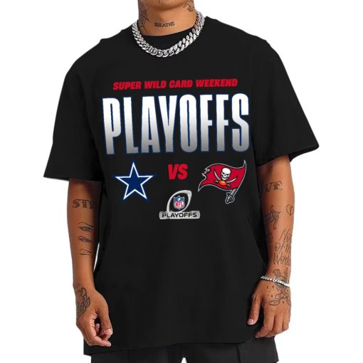 T Shirt Men Dallas Cowboys vs Tampa Bay Buccaneers Playoffs NFL Super Wild Card Weekend T Shirt