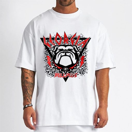 T Shirt Men Georgia Bulldogs Vintage Rock Metal Style T Shirt