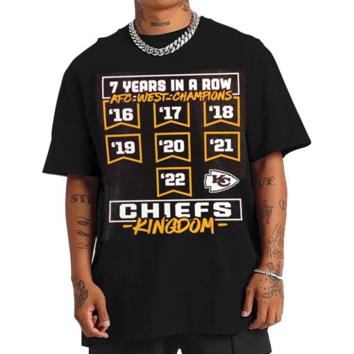 T Shirt Men Kansas City Chiefs Kingdom AFC West Champions T Shirt