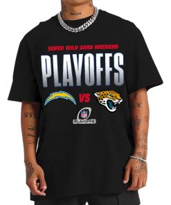 T Shirt Men Los Angeles Chargers vs Jacksonville Jaguars Playoffs NFL Super Wild Card Weekend T Shirt