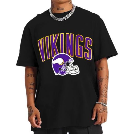 T Shirt Men Minnesota Vikings Icon Helmet T Shirt