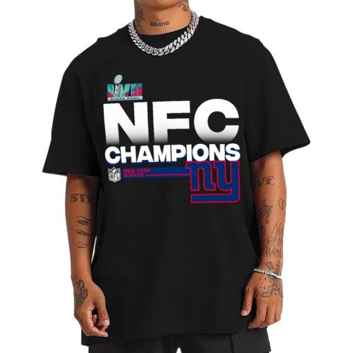 T Shirt Men NFC09 New York Giants NFC Champions LVII 2022 T Shirt
