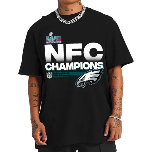 T Shirt Men NFC10 Philadelphia Eagles NFC Champions LVII 2022 T Shirt