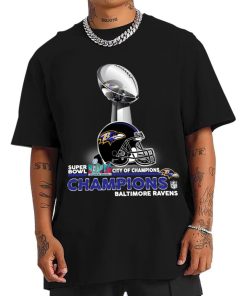 T Shirt Men SPB05 Baltimore Ravens Champions NFL Cup And Helmet Sweatshirt